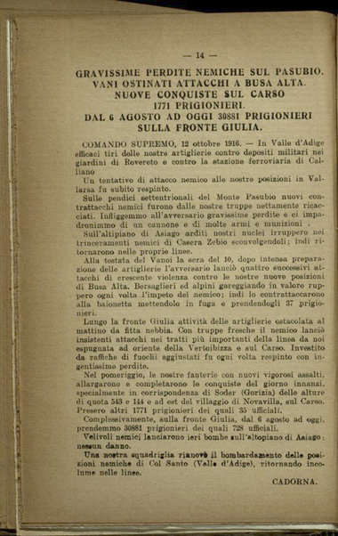 Il diario della nostra guerra : bollettini ufficiali dell'esercito e della marina